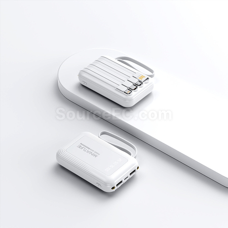 禮品訂造3C認證自帶四線移動電源紀念品