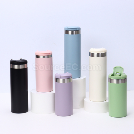 禮品訂造304不銹鋼翻蓋直飲保溫杯紀念品