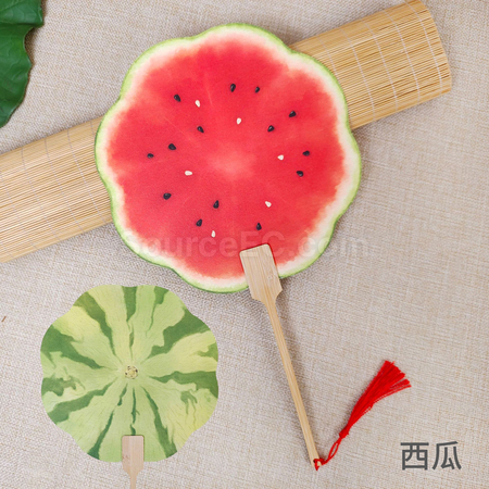 禮品訂造夏天爆款水果扇紀念品