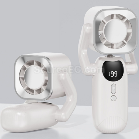 禮品訂造手持帶手電筒數顯風扇紀念品