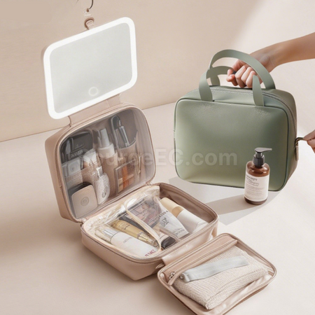 禮品訂造大容量帶鏡化妝包紀念品