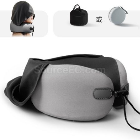 禮品訂造U型連帽記憶棉護頸枕紀念品