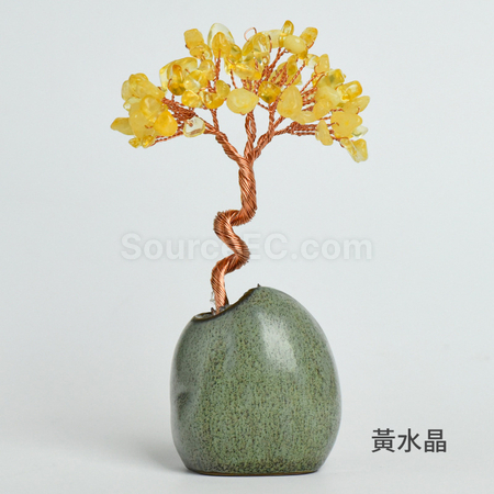 禮品訂造禪意盆景水晶樹紀念品