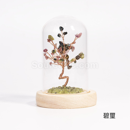 禮品訂造玻璃罩水晶樹紀念品