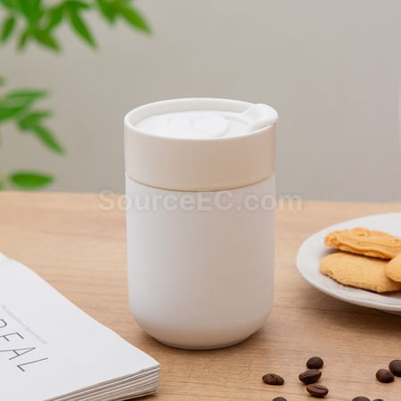禮品訂造旅行矽膠帶蓋陶瓷杯紀念品