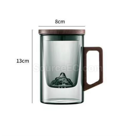禮品訂造高硼矽玻璃水杯茶水分離泡茶杯紀念品
