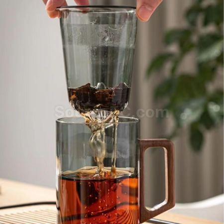 禮品訂造高硼矽玻璃水杯茶水分離泡茶杯紀念品