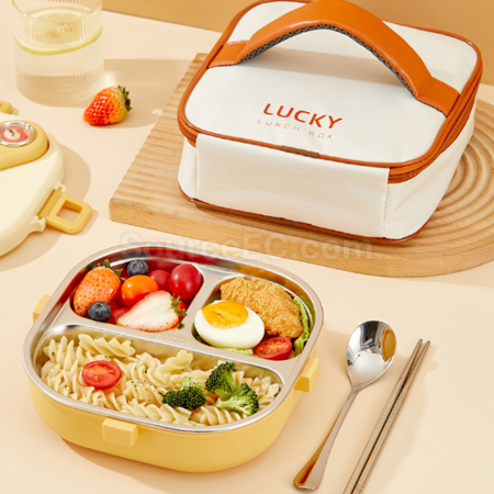 禮品訂造304方形保溫分格餐盒紀念品