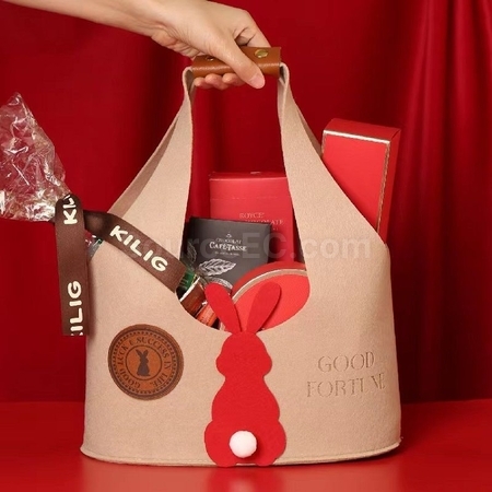 禮品訂造兔子毛氈包紀念品