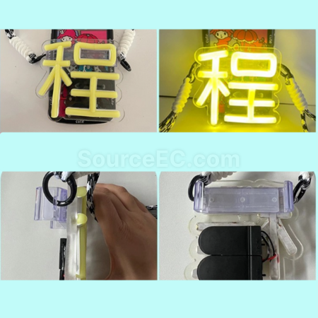 禮品訂造手機背夾背帶斜背LED應援燈牌紀念品