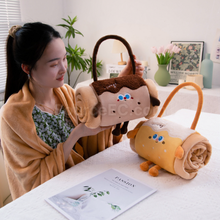 禮品訂造卡通抱枕毛毯兩用二合一紀念品