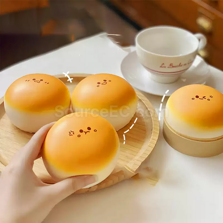 禮品訂造可訂製logo乳膠饅頭減壓捏捏樂紀念品