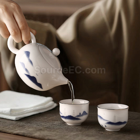 禮品訂造陶瓷玲瓏玲瓏茶具套裝紀念品