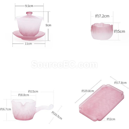 禮品訂造日式琉璃紫磨砂茶具套裝紀念品
