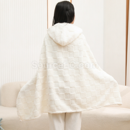 禮品訂造按扣披肩連帽毛毯紀念品