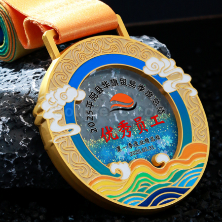 禮品訂造流沙金屬獎牌紀念品