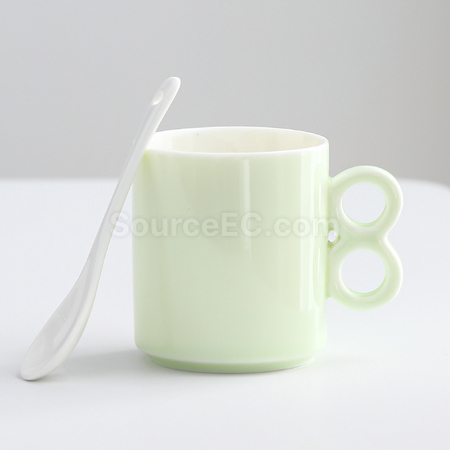 禮品訂造數字手柄陶瓷杯紀念品
