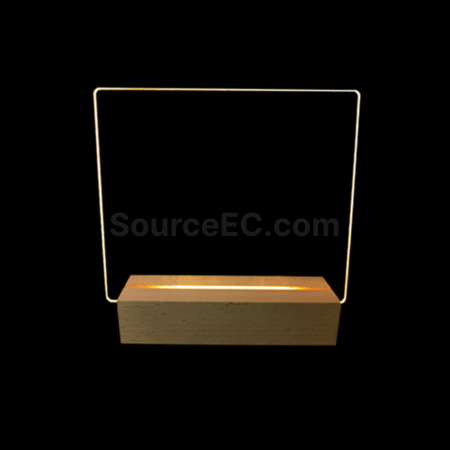 禮品訂造3d小夜燈記事板實木led臺燈紀念品