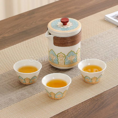 禮品訂造便攜旅行陶瓷茶具套裝紀念品