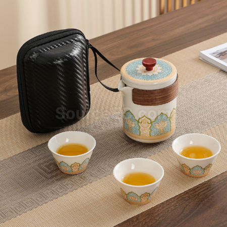 禮品訂造便攜旅行陶瓷茶具套裝紀念品