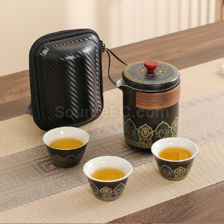 禮品訂造便攜旅行陶瓷茶具套裝紀念品