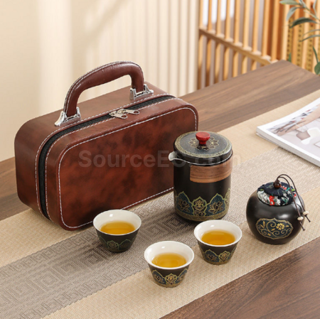 禮品訂造便攜旅行陶瓷茶具套裝紀念品
