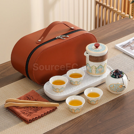 禮品訂造便攜旅行陶瓷茶具套裝紀念品