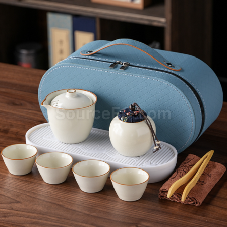 禮品訂造汝窯旅行茶具套裝紀念品