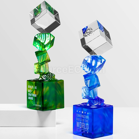 禮品訂造琉璃水晶獎座紀念品