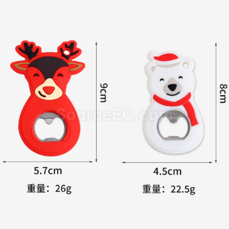 禮品訂造聖誕磁吸冰箱貼開瓶器紀念品
