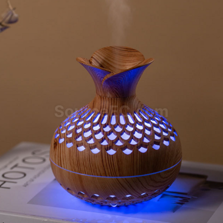 禮品訂造創意木紋花瓶加濕器紀念品
