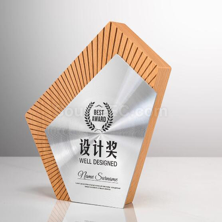 禮品訂造實木金屬獎座紀念品