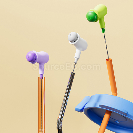 禮品訂造可彎曲豌豆吸管刷紀念品