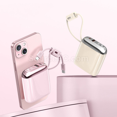 禮品訂造3C認證自帶線移動電源紀念品