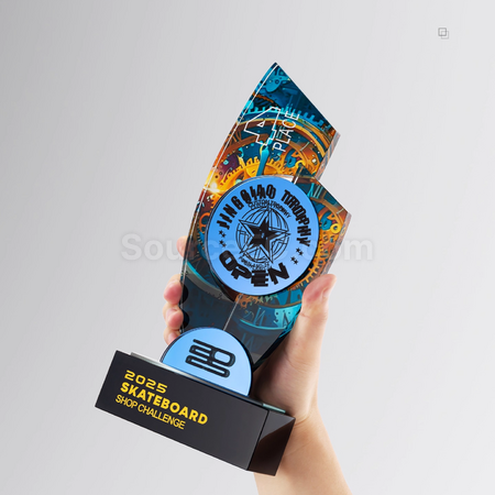 禮品訂造鏡面水晶獎座紀念品