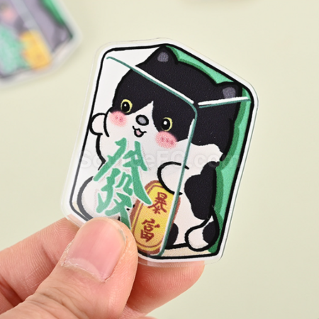 禮品訂造發財麻將壓克力冰箱貼紀念品