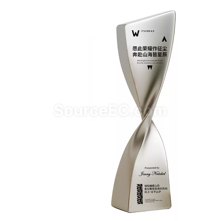 禮品訂造扭轉金屬獎座紀念品