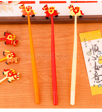 禮品訂造新年小馬搖搖樂中性筆紀念品