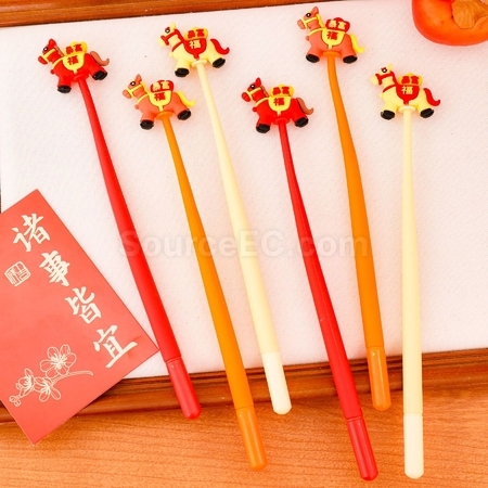 禮品訂造新年小馬搖搖樂中性筆紀念品