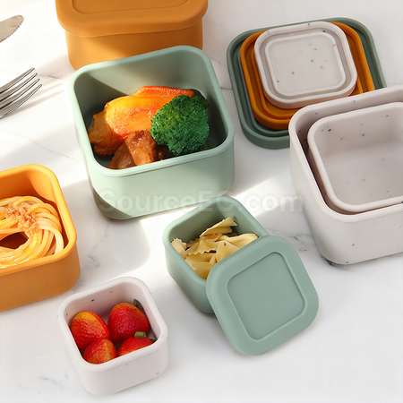 禮品訂造加厚可微波加熱矽膠飯盒紀念品