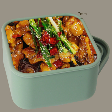 禮品訂造加厚可微波加熱矽膠飯盒紀念品