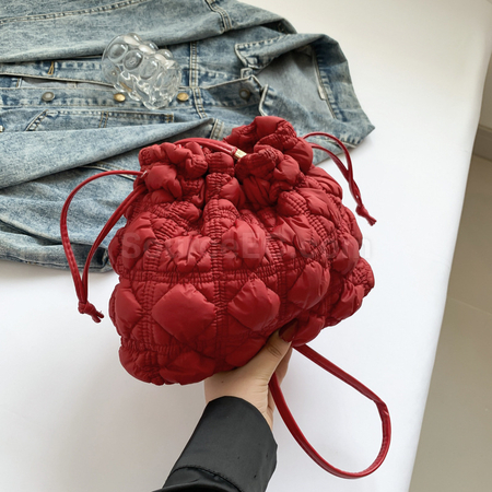 禮品訂造菱格抽繩束口雲朵包紀念品
