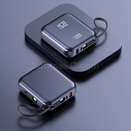 禮品訂造3c自帶線快充行動電源紀念品