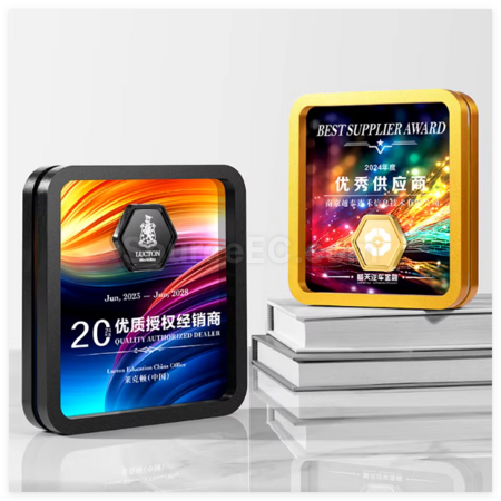 禮品訂造方形金屬水晶獎座紀念品