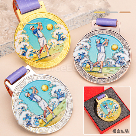 禮品訂造高爾夫金屬獎牌紀念品