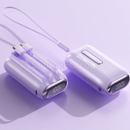 禮品訂造3c認證自帶線快充行動電源紀念品