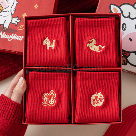 禮品訂造馬年中筒襪紀念品