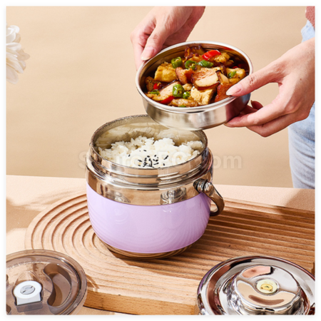 禮品訂造不鏽鋼雙層真空飯盒紀念品