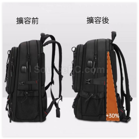 禮品訂造超大容量可擴容雙肩背囊紀念品