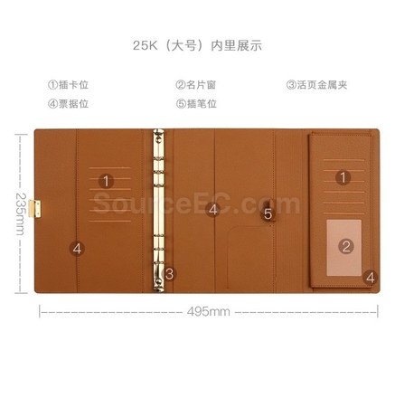 禮品訂造三折活頁可拆卸筆記本紀念品